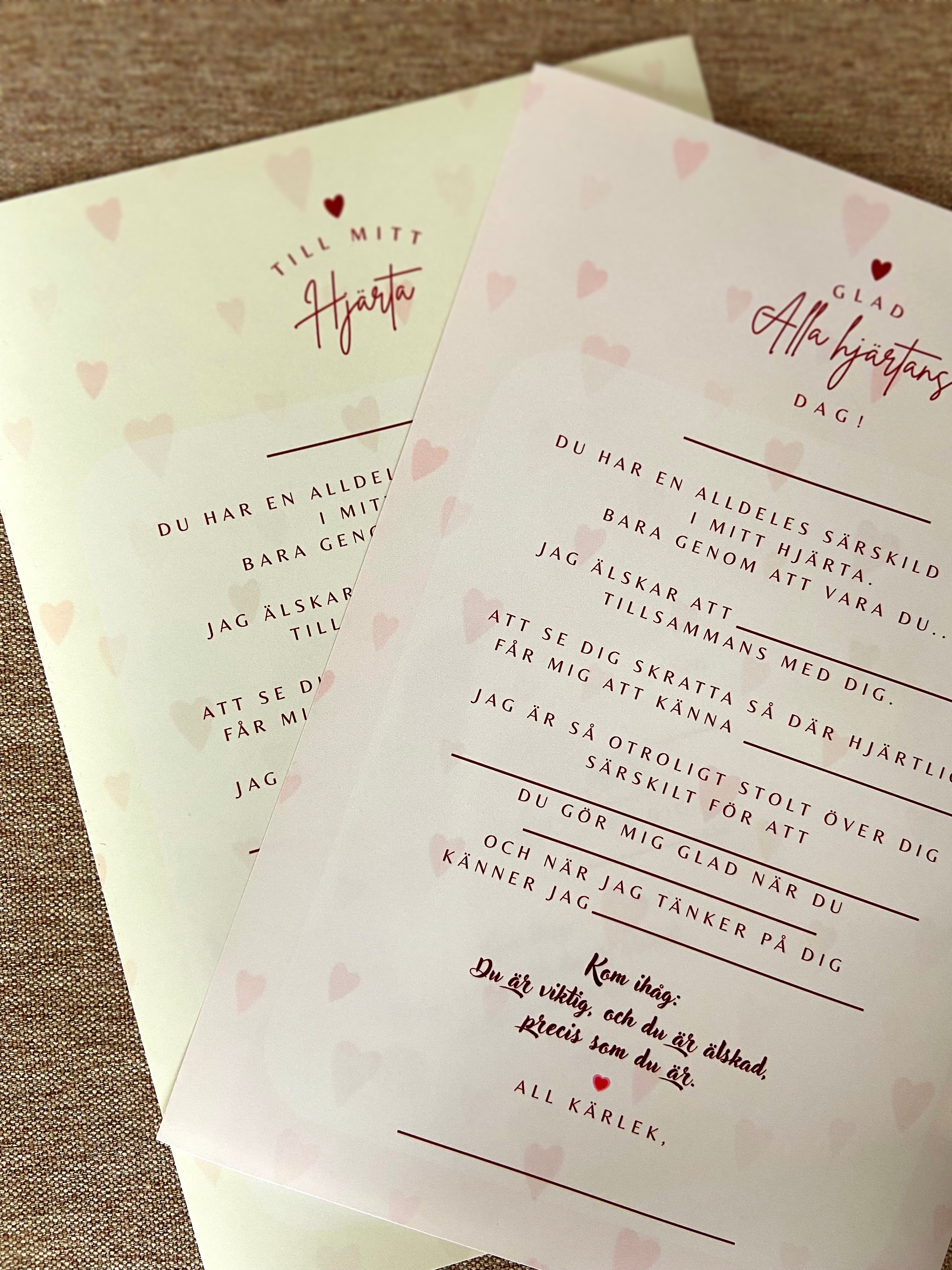 Digitalt Personligt hjärtebrev & Samtalskort | Alla hjärtans dag
